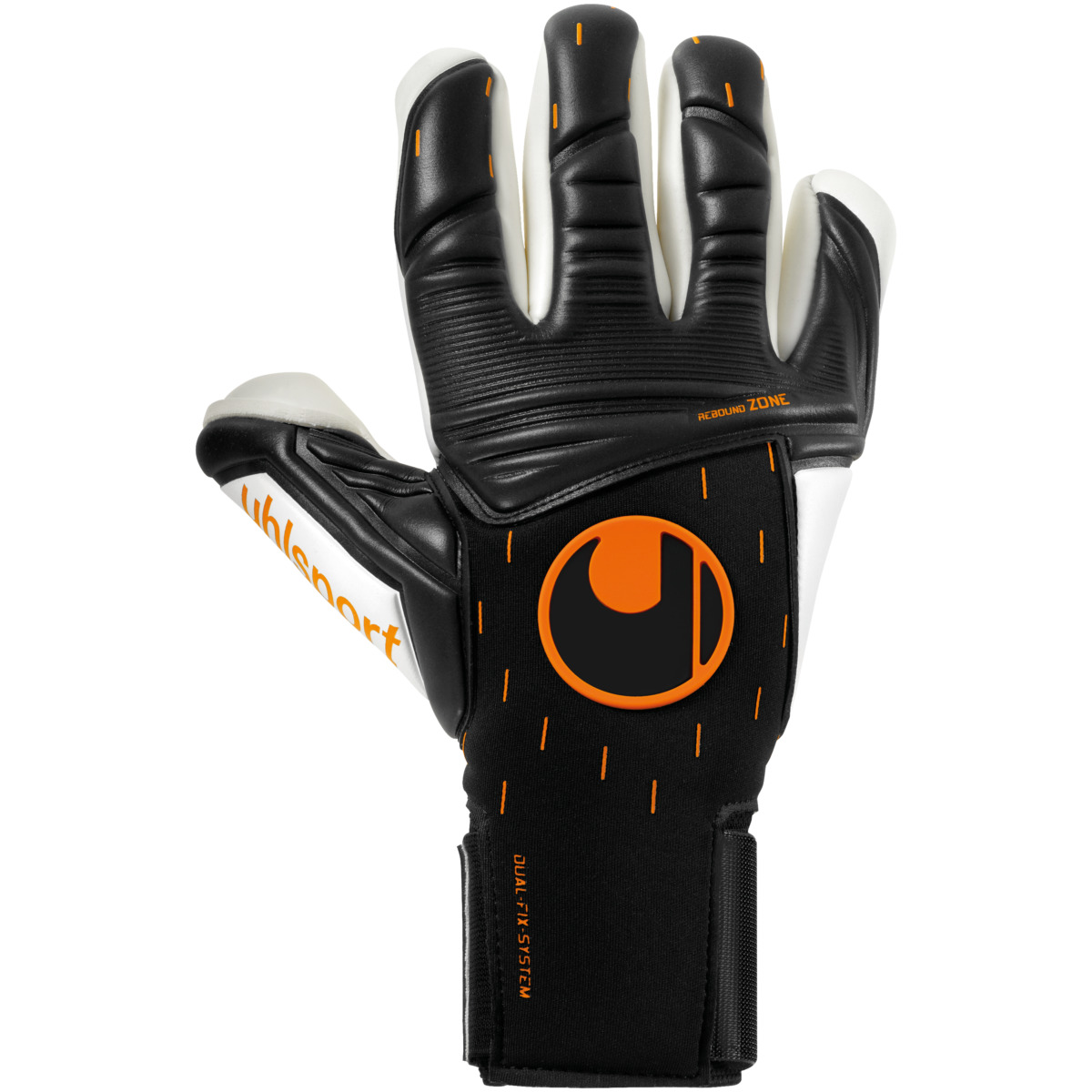 Uhlsport Speed Contact Absolutgrip Finger Surround Torwarthandschuhe 7,5 schwarz / weiß / fluo orange