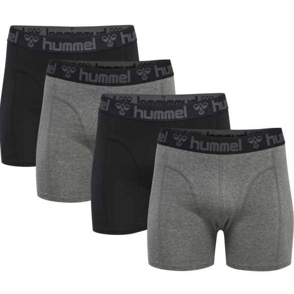 Hummel hmlMARSTON 4-PACK BOXERS BLACK/DARK GREY MELANGE S