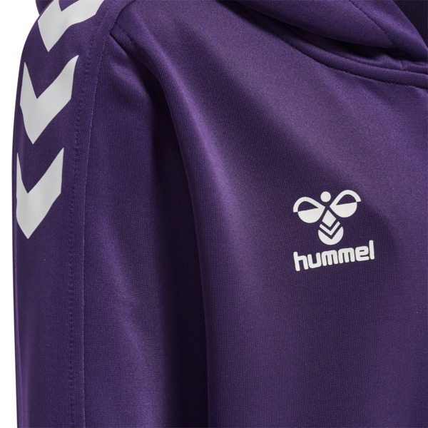 Hummel hmlCORE XK POLY ZIP HOOD SWEAT KIDS - ACAI/WHITE - 128