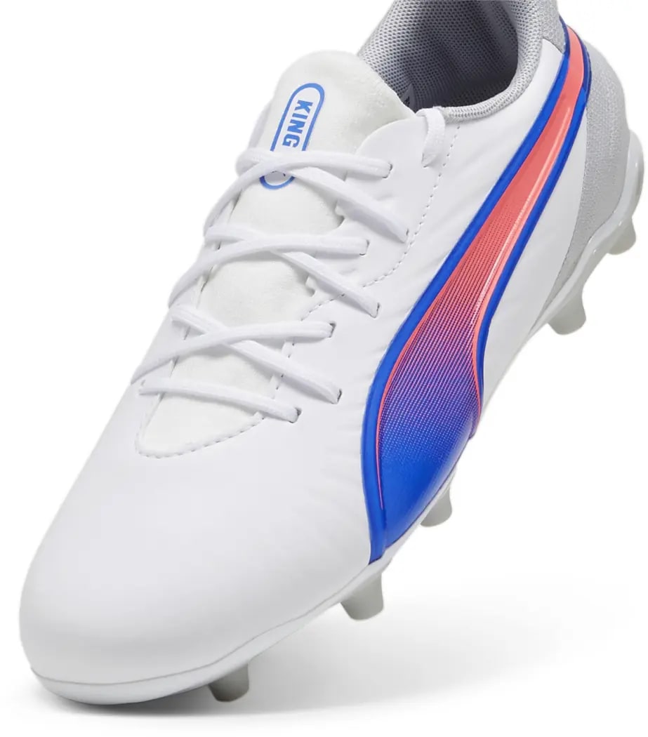 Puma King Match FG/AG Fussballschuhe Kinder puma white-bluemazing-flat light gray 38