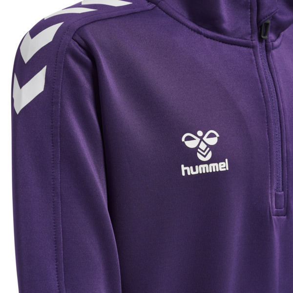 Hummel hmlCORE XK HALF ZIP POLY SWEAT KIDS - ACAI/WHITE - 164