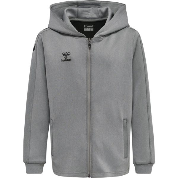 Hummel hmlCORE XK POLY ZIP HOOD SWEAT KIDS - GREY MELANGE - 128