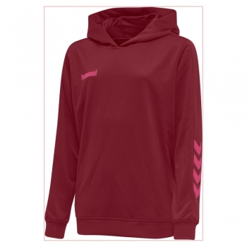 Hummel hmlPROMO POLY HOODIE - BIKING RED/RASPBERRY SORBET - M