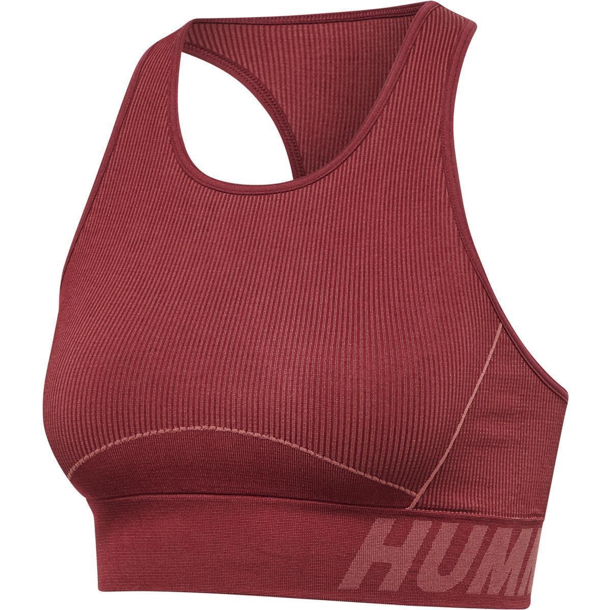 Hummel hmlTE CHRISTEL SEAMLESS SPORTS TOP - CABERNET/APPLE BUTTER MELANGE - XS