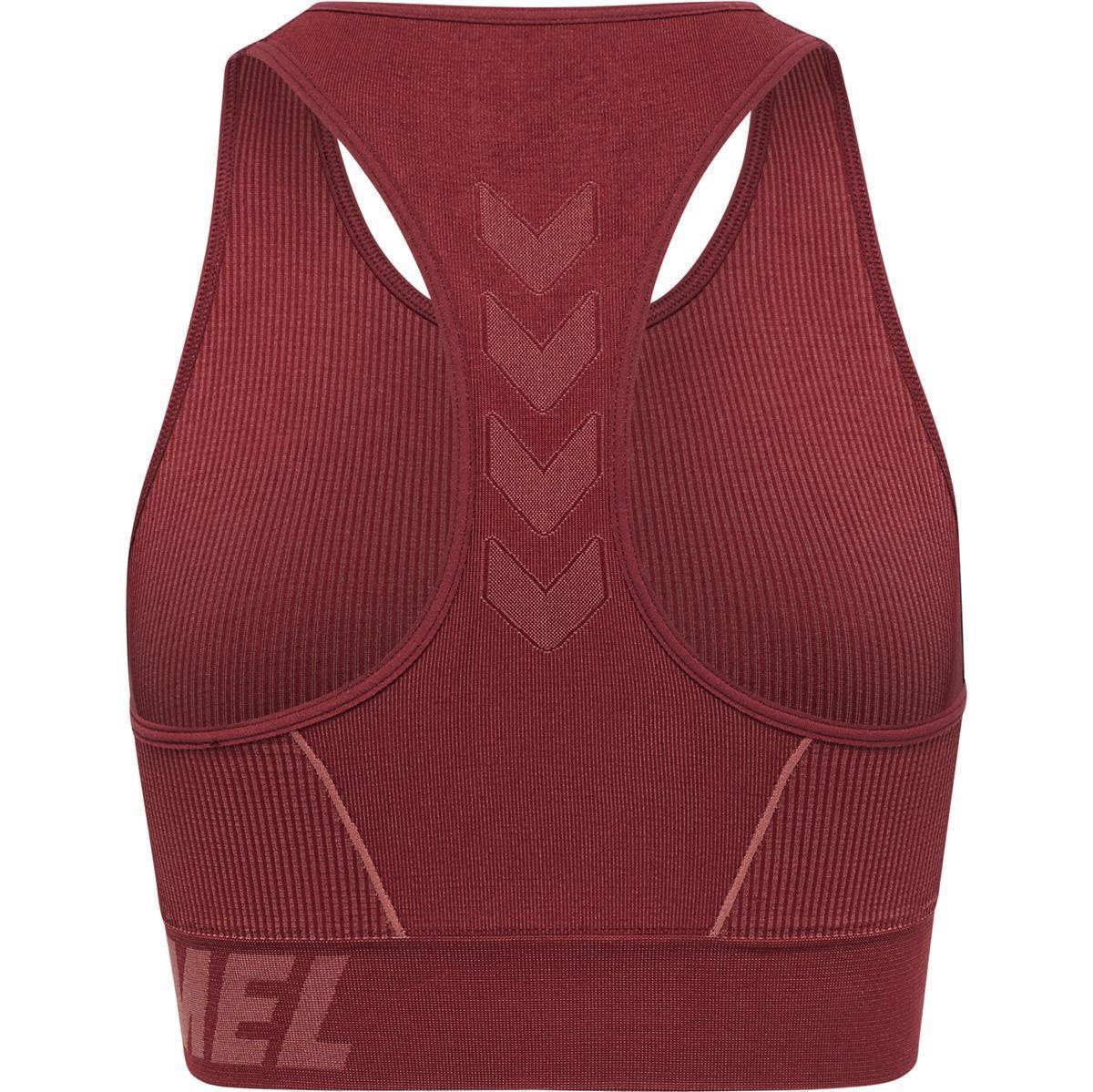 Hummel hmlTE CHRISTEL SEAMLESS SPORTS TOP - CABERNET/APPLE BUTTER MELANGE - XS