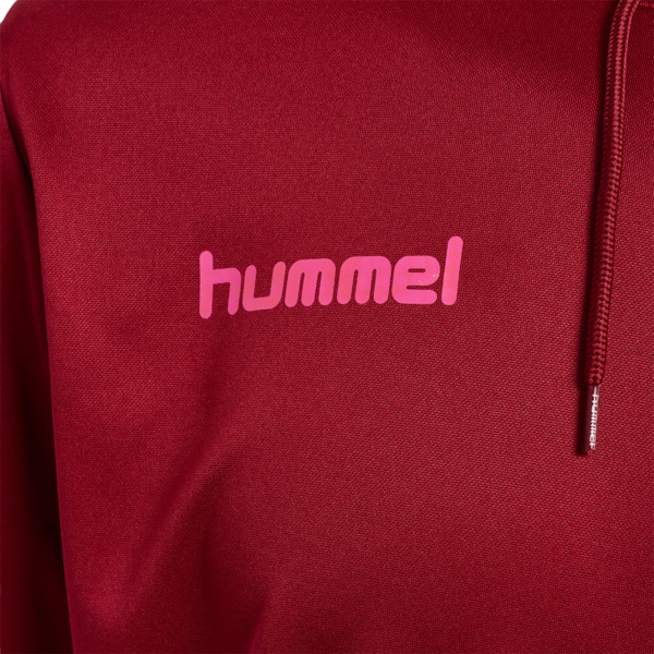 Hummel hmlPROMO POLY HOODIE - BIKING RED/RASPBERRY SORBET - M