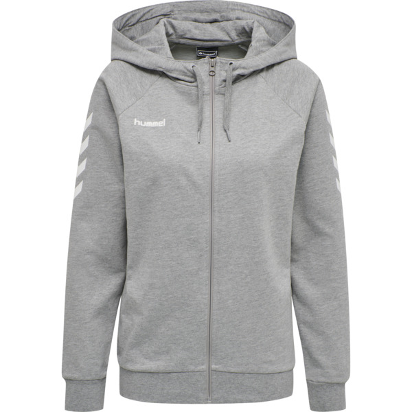 Hummel HMLGO COTTON ZIP HOODIE WOMAN - GREY MELANGE - L