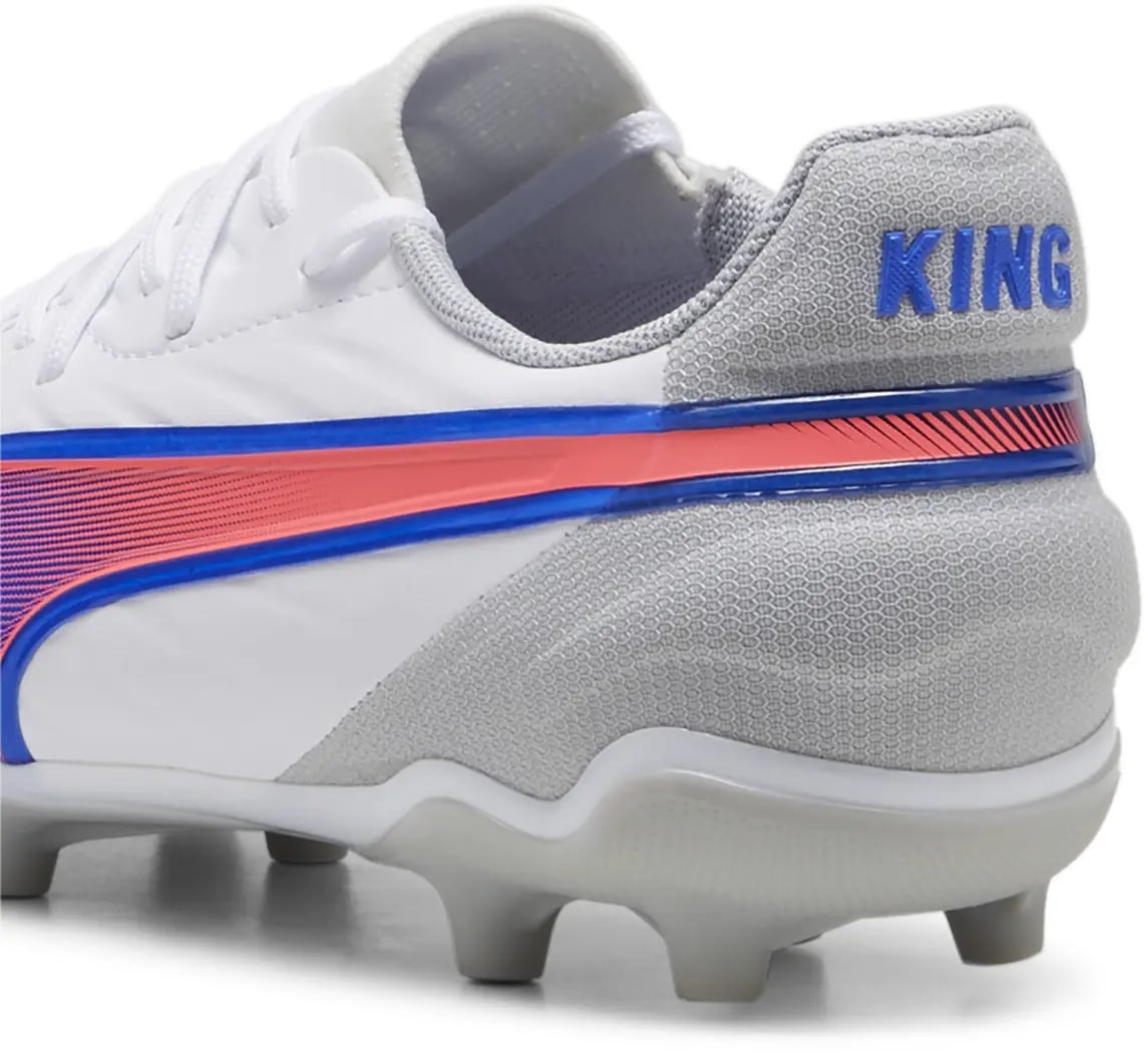 Puma King Match FG/AG Fussballschuhe Kinder puma white-bluemazing-flat light gray 38