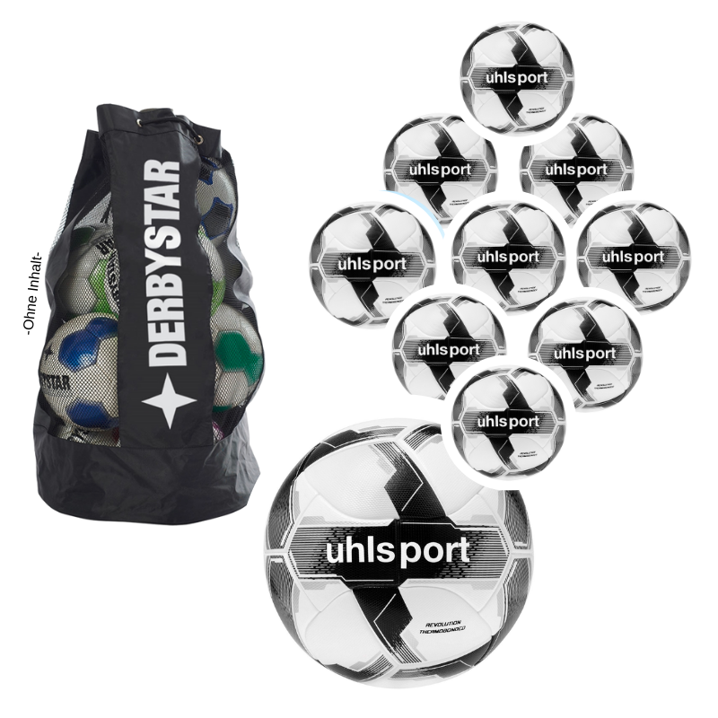 10er Ballpaket uhlsport Revolution Thermobonded Ball 5 Weiß/Schwarz/Silber