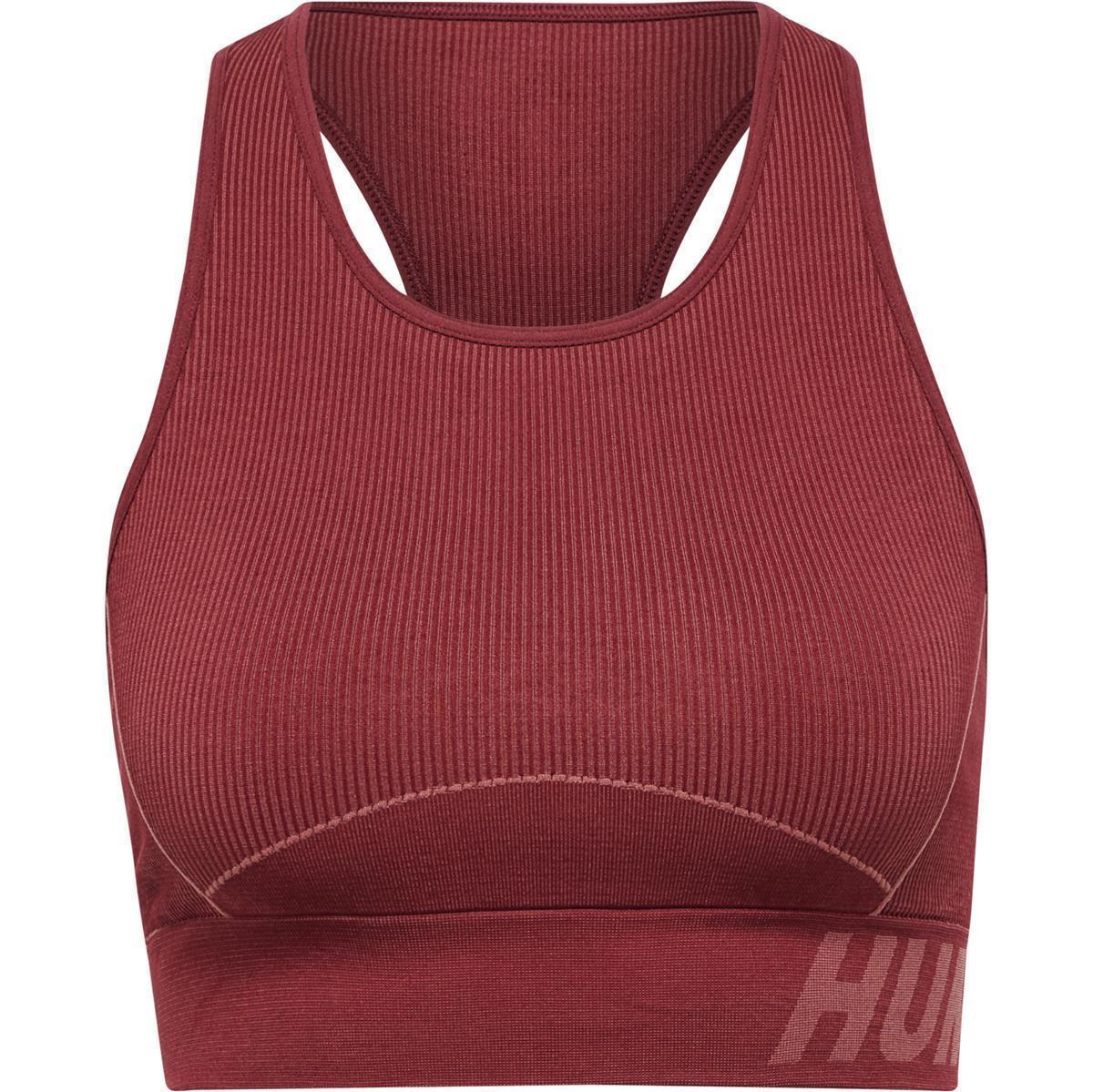 Hummel hmlTE CHRISTEL SEAMLESS SPORTS TOP - CABERNET/APPLE BUTTER MELANGE - XS